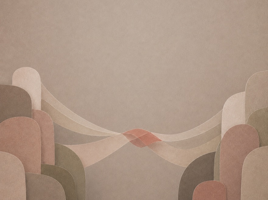 Two ridges with ribbons crossing between them